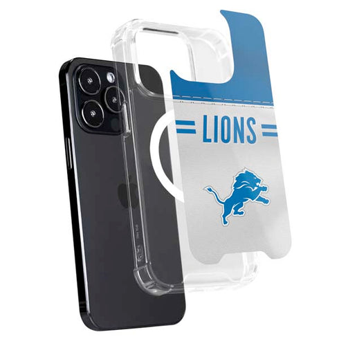 NFL Detroit Lions White Striped iPhone 16 Pro MagSafe Case